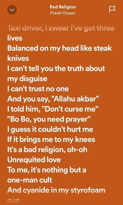 controversial lyrics of the song Bad Religion